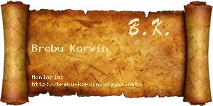 Brebu Korvin névjegykártya